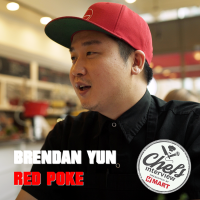 Chef Brendan Yun at Red Poke : Soy Marinated Wasabi Mayo Tuna Poke