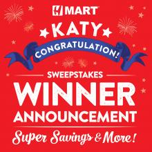 H Mart Katy (TX) 1st Year Anniversary Sweepstakes Winner Announcement!